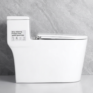 โถสุขภัณฑ์เซรามิกสีครีมงาช้าง ทรงยาว สำหรับห้องน้ำในบ้าน - Product Image 1