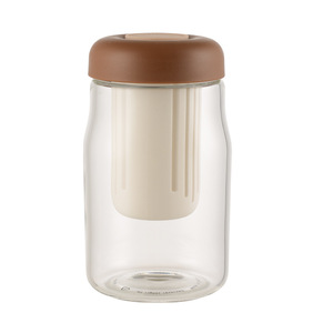 Tea And Water Separation Glass Cup With Straw <b>Large</b> Capacity Portable <b>Mug</b> For Travel Solid Color Filter Included - Product Image 5