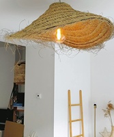 Lustres en rotin Grandes lampes suspendues-Luminaire en osier Suspendu Lustre tissé pour Restaurants Salon Chambre