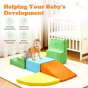 Conjunto de Brinquedos de Escalada para Crianças com 6 Peças, Blocos de Espuma Macia para Brincar em Ambientes Internos, Ideal para Quarto, Crianças Engatinhando, Deslizando e Escalando no Sofá - Product Image 3