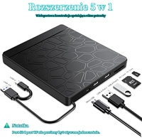 Lecteur optique externe Connexion graveur de CD/DVD Lecteur de disque DVD domestique avec carte TF/SD et USB 3.0 Mirco USB Port HUB