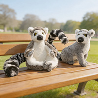 Peluche Lémur à queue annelée réaliste, Adorable animal de la jungle en peluche, Cadeau pour enfants, Ornement