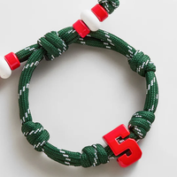 Gelang Nomor Tim Olahraga yang Dipersonalisasi Warna Bendera Negara Kustom Gelang Digit yang Dapat Disesuaikan untuk Suvenir Penggemar Hadiah Atlet