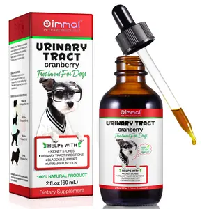 Oimmal-Tratamiento de la infección del tracto urinario para mascotas, 60ml, soporte de vejiga, arándano líquido, gotas para el tracto urinario, suplemento para perros