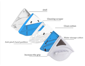 Cepillo limpiador de ventanas magnético de doble cara <span class=keywords><strong>mejor</strong></span> triángulo 360 grados exterior alto limpiador de ventanas de vidrio magnético de doble cara - Product Image 1