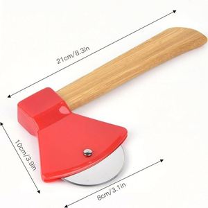 Cuchillo para Pizza con Forma de Hacha y Logotipo Personalizado, Mango de Madera y Cuchilla Giratoria Afilada, Accesorio de Cocina para Cortar Pizza, Pan y Pastel - Product Image 2