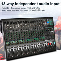 Console de mixage audio professionnelle numérique 16 canaux OEM DX16C avec effet de réverbération DSP intégré pour la musique DJ