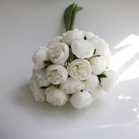 Bouquet de mariage de haute qualité, 27 têtes de roses thé, prix bas, fleurs brillantes en strass, bouquet de mariage pour table de mariage
