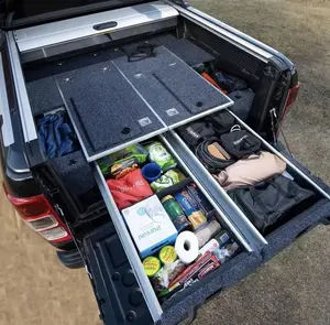 福特F150猛禽游侠运输货车抽屉的汽车行李箱车黑色床滑出现代两个4wd越野抽屉系统