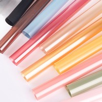 Papier de soie coloré, papier cristal, fleurs aux couleurs bonbon, bouquet de fleurs, papier de soie transparent, papier d'emballage