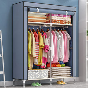 Di Động Gấp Đơn Giản Mở Cửa Không Dệt Vải Lưu Trữ Vải Tủ Quần Áo Almirah Bên Trong Không Có Thiết Kế Dây Kéo - Product Image 4