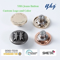 YHG Haute Qualité Gravé Logo Personnalisé En Laiton En Alliage De Zinc Botones Émail Rivets En Métal Jeans Bouton pour Denim Pantalon Vêtements