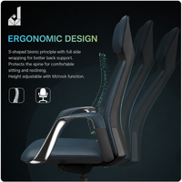 Chaise de bureau exécutive ergonomique en cuir de luxe léger, siège pivotant, hauteur réglable, dossier confortable pour une longue assise