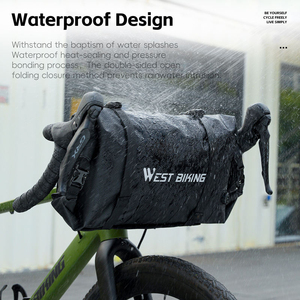 Sac de cadre avant de vélo imperméable 13L pour l'extérieur, en TPU 600D résistant aux rayures, avec sangle détachable, pour guidon - Product Image 2