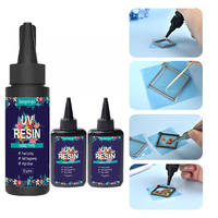 Kit de Résine Époxy UV à Durcissement Rapide, Résine Cristalline Type Dur, Colle pour Bijoux, avec Lampe UV