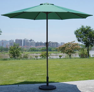 Parasol rond contemporain à manivelle en fer forgé 8 baleines pour jardin et extérieur avec tissu PU épais - Product Image 3
