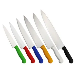 סכיני פילבוש מטבח פלסטיק 12 אינץ 'לסר בשר בקר צבעים שונים סכין נירוסטה