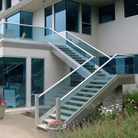 Rampe de sécurité en verre et aluminium durable, produite par un fabricant exportateur expérimenté pour les fournitures de construction mondiales