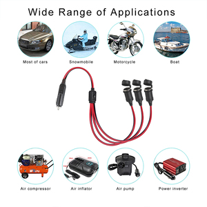 12V elektrik siyah kırmızı spt-2 erkek araba çakmak kadın soket 3 yolları splitter kablosu - Product Image 2