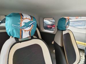 Miami Dolphins 2025 diskon besar sarung bantal mobil kustom kualitas tinggi perkumpulan Wanita sarung bantal mobil penutup sandaran kepala kursi mobil - Product Image 3