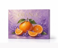 Boîte cadeau rigide personnalisée pour emballage de fruits frais d'orange de qualité supérieure, avec couvercle et base artistiques violet lavande, vente en gros