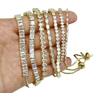 Bijoux de mode, bracelets ajustables en or 18 carats, zircone cubique géométrique, diamants multiformes, bracelets tennis pour femmes - Product Image 2