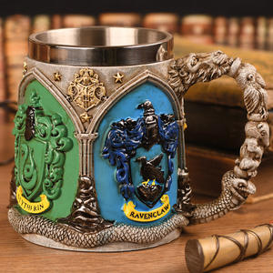 Taza de Acero Inoxidable con Resina de <span class=keywords><strong>Harry</strong></span> Castle, Diseño de Dibujos Animados Piratas, Forma Irregular, Resistente a Altas Temperaturas, Doble Capa - Product Image 3