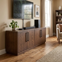Meuble de salon moderne en bois massif, meuble TV et console multimédia écologiques, armoire à 4 portes pour salon, salle à manger