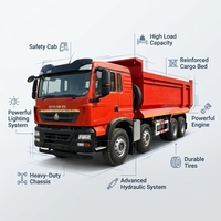 Camion benne léger chinois HOWO 6X4 à 10 roues, capacité de charge de 31-40 tonnes, diesel, conduite à gauche, à vendre