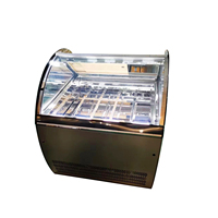 Vitrine Réfrigérée Commerciale Monotempérature pour Crèmes Glacées avec Ventilateur, Contrôle Numérique, Supermarché, 10 Étagères, Capacité 151L