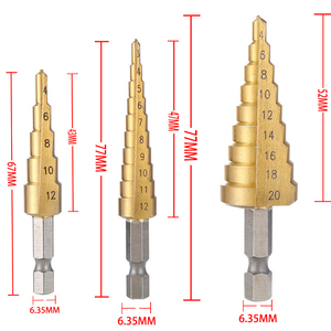 Foret étagé HSS revêtu de titane 4-32 mm 4-20 mm, outil de perçage conique pour métal et bois - Product Image 3