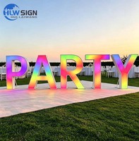 Letras RGB que Cambian de Color de 4 pies, Letras Decorativas con Certificación CE y RoHS, Letras LED Iluminadas de 4 pies para Fiestas y Eventos