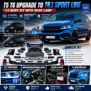 Per VW <span class=keywords><strong>MULTIVAN</strong></span> <span class=keywords><strong>T5</strong></span> T6 fino a T6.1 Sportline Facelift Kit Carrozzeria Paraurti Griglia Parafango Faro per Volkswagen TRANSPORTER Accessori - Product Image 4