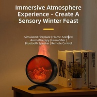 Diffuseur d'aromathérapie électrique ultrasonique en gros avec haut-parleur, veilleuse colorée, pour huiles essentielles, effet cheminée, en plastique, pour table