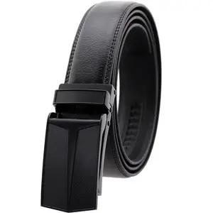 Adjustable Belt Premium Quality Dress Waist Ratchet Adjustable Belts Automatic Buckle Business Casual Men's Custom Genuine Leather Belt