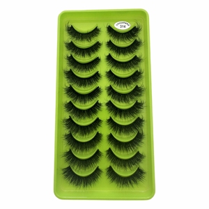Faux cils en gros, bandes de cils 3D naturels courts, cils postiches effilés, 10 paires, faux cils en vison, boîte de cils personnalisée - Product Image 2