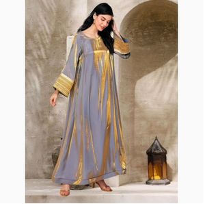 Nuevo Diseño 2026, Vestido Árabe de Oriente Medio, Vestido Largo Europeo y Americano, Lujoso con Detalles Dorados - Product Image 2