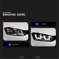 Ensemble de phares de remplacement pour Volkswagen Polo 2011-2018, phare projecteur double U de style aftermarket, clignotant séquentiel