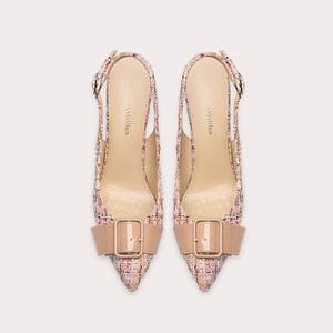 Pumps à <span class=keywords><strong>bout</strong></span> <span class=keywords><strong>pointu</strong></span> de style luxueux avec bride à l'arrière et boucle carrée, petite taille, sandales élégantes de style français pour femmes, chaussures tendance - Product Image 3