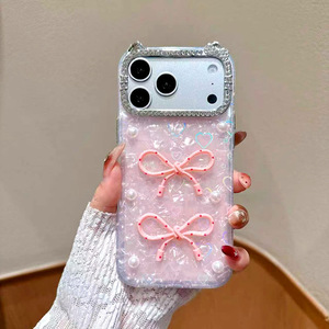Gradient Seashell Diamond Pearl Bow ear 360 Full Body Phone Case <b>for</b> iPhone 17 16 15 14 Pro max KT <b>Cat</b> <b>Camera</b> Cartoon Back Cover - Product Image 2
