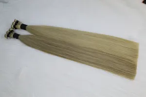 Individuelles handgebundenes Haar Weft 100 % intaktes russisches Weft Baylage indischer Remy doppeltes geglättetes Weft