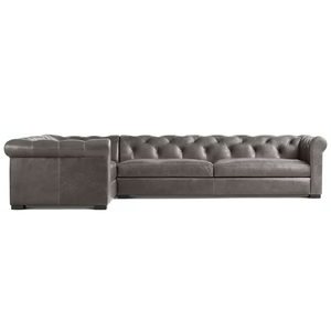Divano a L in Pelle Personalizzabile, Arredamento per Soggiorno, Stile Chesterfield <span class=keywords><strong>Modena</strong></span> con Braccioli Arrotolati e Cuscini Morbidi per Appartamenti - Product Image 5