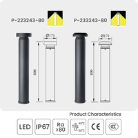 Baliza LED de Paisaje de Estilo Nórdico Minimalista IP65 de 800 mm, 12 W, Impermeable, de Aluminio Fundido a Presión, Iluminación Exterior, Alimentación CC/CA