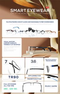 Magníficas y sofisticadas gafas Bluetooth para personas de negocios, gafas inteligentes de vidrio con Bluetooth - Product Image 3