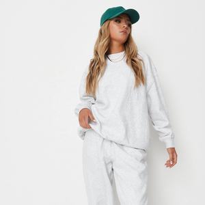 Completo coordinato <span class=keywords><strong>felpa</strong></span> e joggers in pile <span class=keywords><strong>bianco</strong></span> tinta unita 2022 da donna, casual, <span class=keywords><strong>con</strong></span> collo alto e <span class=keywords><strong>felpa</strong></span> corta per la stagione autunnale - Product Image 1
