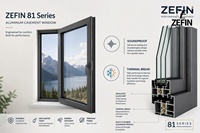 Ventana Abatible de Aleación de Aluminio con Aislamiento Térmico, Serie 81, con Triple Acristalamiento y Control de Insectos, Económica