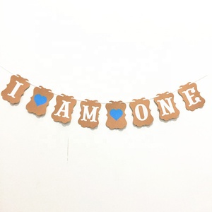 Io sono Uno Due Tre Kraft Carta per Striscioni Della Ragazza del Ragazzo Di Compleanno Decorazione Del Partito Prima Di Compleanno Banner 1st 2nd 3rd Di Compleanno banner - Product Image 3