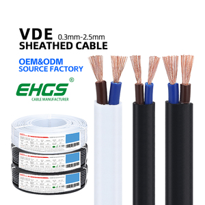 Câble plat flexible EHGS RVVB VDE 0.3 0.5 0.75 1 1.5 2.5mm ² noyau de cuivre <span class=keywords><strong>gaine</strong></span> en PVC fil double noyau pour ventilateur de puissance utilisation de l'éclairage LED - Product Image 1
