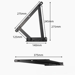 บานพับสปริงสามเหลี่ยม Fengheng ขนาด 275x125x245 มม. สีดำ สำหรับโซฟาเบด เฟอร์นิเจอร์เก็บของ โครงรองรับอุปกรณ์ฮาร์ดแวร์ - Product Image 1