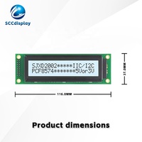 Layar LCD Standar Tinggi JXD2002A-IIC FSTN Antarmuka IIC/I2C Positif Putih dengan Lampu Latar Modul Tampilan LCM Matriks Titik 20*2